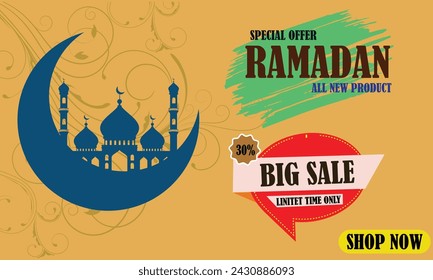 I will design Ramadan Mubarak greeting post, poster, banner, card