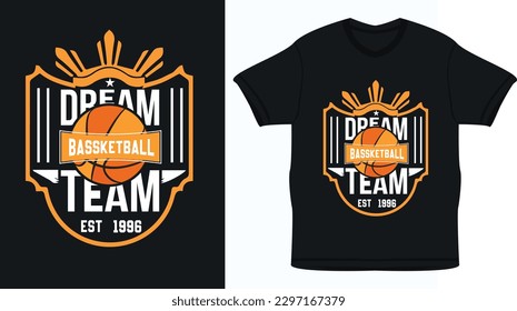 I will do custom typography basketball t-  shirt design for you