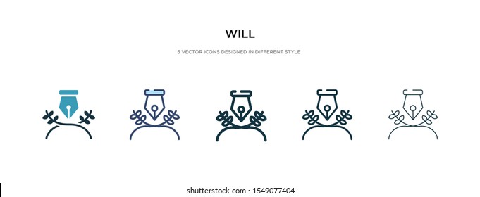 will icon in different style vector illustration. two colored and black will vector icons designed in filled, outline, line and stroke style can be used for web, mobile, ui