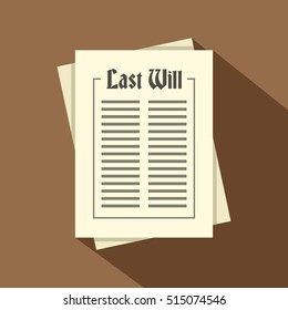 Will icon. Flat illustration of will vector icon for web