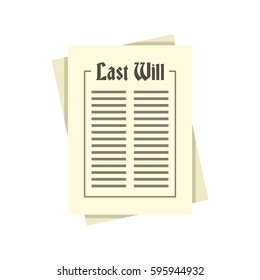 Will icon in flat style isolated on white background vector illustration