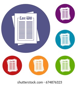 Will icons set in flat circle reb, blue and green color for web