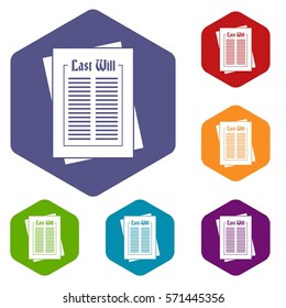 Will icons set rhombus in different colors isolated on white background