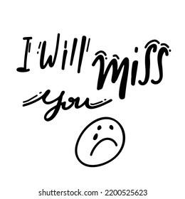 Will Miss You Vector Lettering Black Stock Vector (Royalty Free ...