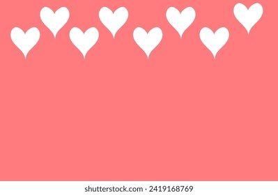 I will overthrow white hearts on a pink background ,