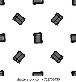 Will pattern repeat seamless in black color for any design. Vector geometric illustration