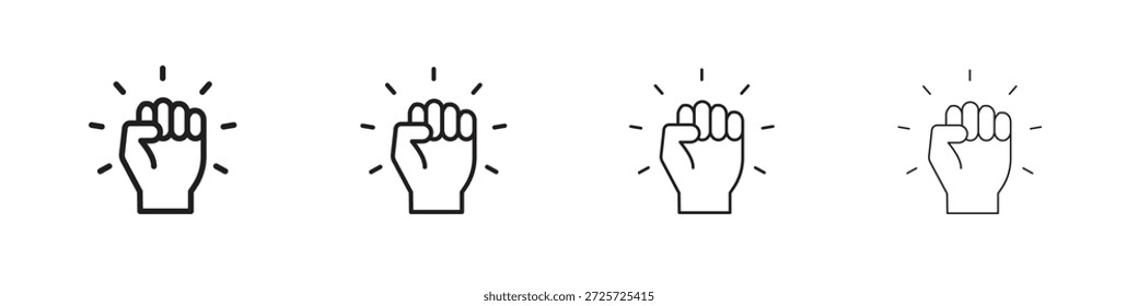 Will power icon concept. Thin line symbol. Simple outline style vector