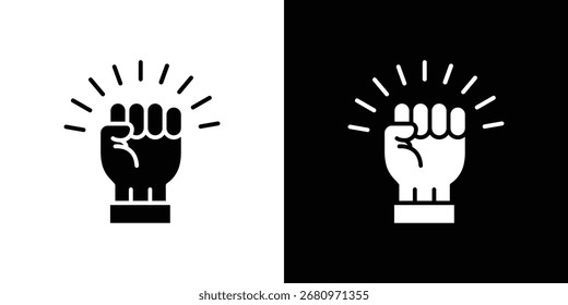 Will power icon in flat style, filled black symbol