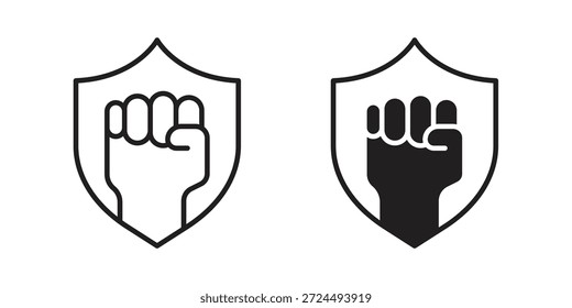Will power icon illustration, thin line vector, web design sign,