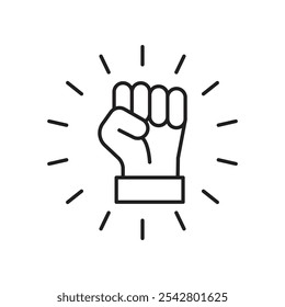 Will power icon simple black line style.