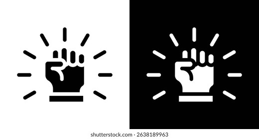 Will power icon in solid flat trendy design style.