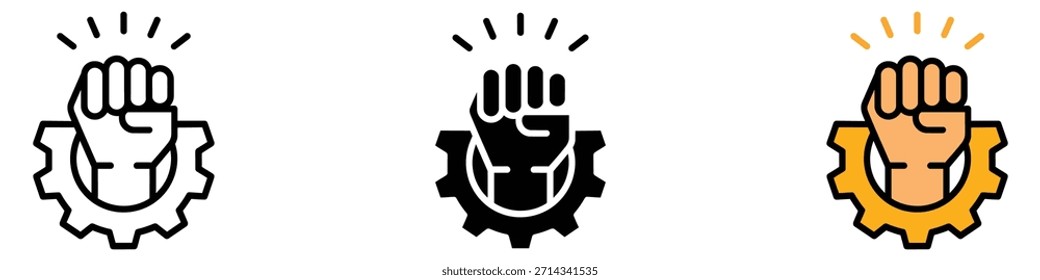 Will Power ícone vetor. poder industrial, trabalho e espírito revolucionário símbolo. ilustração vetorial.