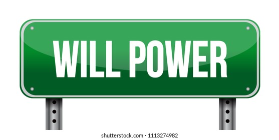 will power sign. Vector Illustration. isolated over a white background