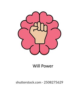 Will Power vector filled outline Icon Design illustration. Graphic Design Symbol on White background EPS 10 File