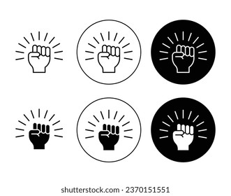 will power vector icon set in black color. Suitable for apps and website UI designs