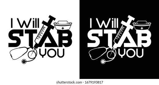 I Will Stab You Printable Vector Illustration