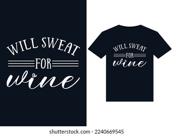 Schwitzen für Illustrationen zum druckfertigen T-Shirts-Design