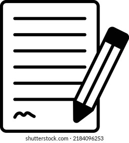 Will and testament paper concept, legal contract sign vector color icon design, Law Firm and Legal institutions Symbol Stock illustration, Pen and A4 Paper Sign