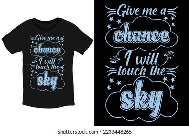 Tocaré el diseño de camisetas de la tipografía del cielo