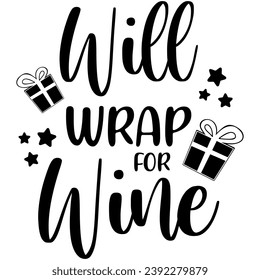 will wrap for wine black vector graphic design and cut file