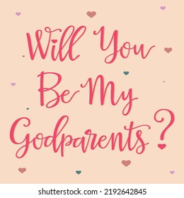 Will you be my Godparents vector illustration