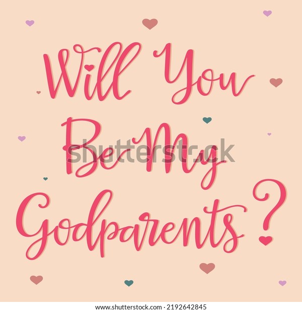 Will you be my\
Godparents vector\
illustration