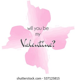 Will You be my Valentine? postcard, minimal, black and pink
