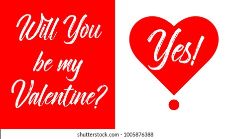 Will you be my valentine heart question poster