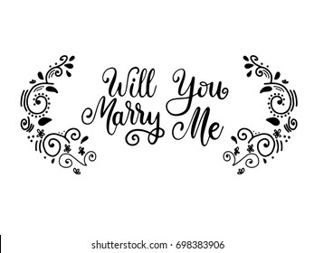 Will You Marry Me? Calligraphy Vector