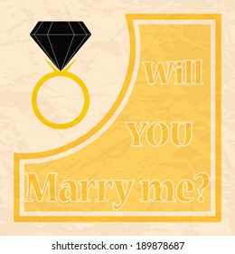 will you marry me card, illustration in vector format 