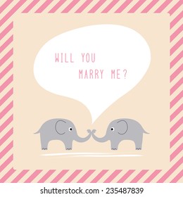Will you marry me. Card for lover.