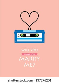 will you marry me cassette card