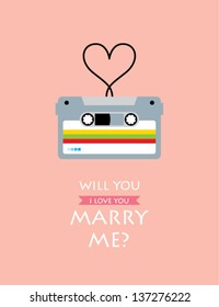 will you marry me cassette card