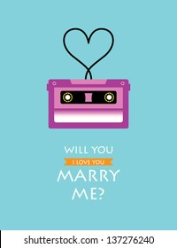 will you marry me cassette card