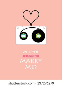 will you marry me cassette card