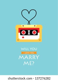 will you marry me cassette card