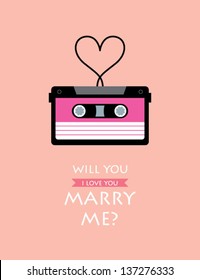 will you marry me cassette card