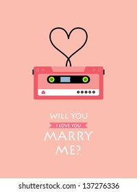 will you marry me cassette card