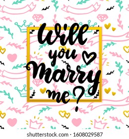 Will You Marry Me Concept. Vector Illustration of Greeting Card Design.