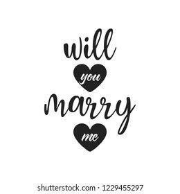 Will You Marry Me Engagement Message Vector Text Typography Vector Illustration