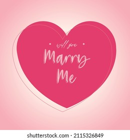 Will You Marry Me Greeting Card. Social Media Design. Handrawn Style.