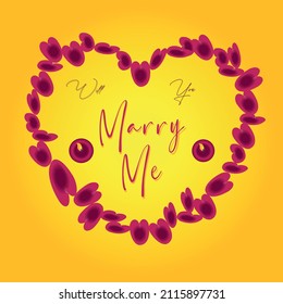 Will You Marry Me Greeting Card. Social Media Design. Handrawn Style.