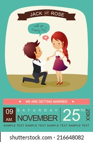 Will you marry me invitation card Vector/Illustrator