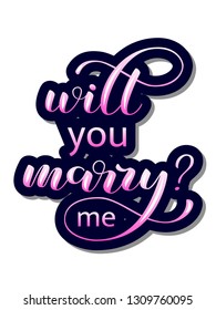 Will you marry me lettering. Vector illustration