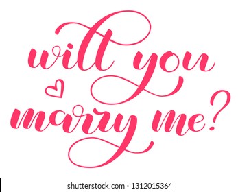 Will you marry me lettering. Vector illustration