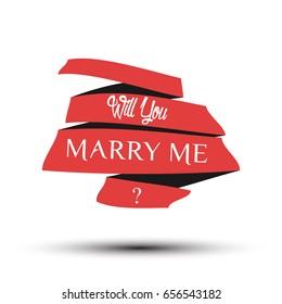 Will you marry me, lettering typography text for wedding decor, family or home design, posters, cards, invitations, banners, labels, t shirts. Vector isolated background