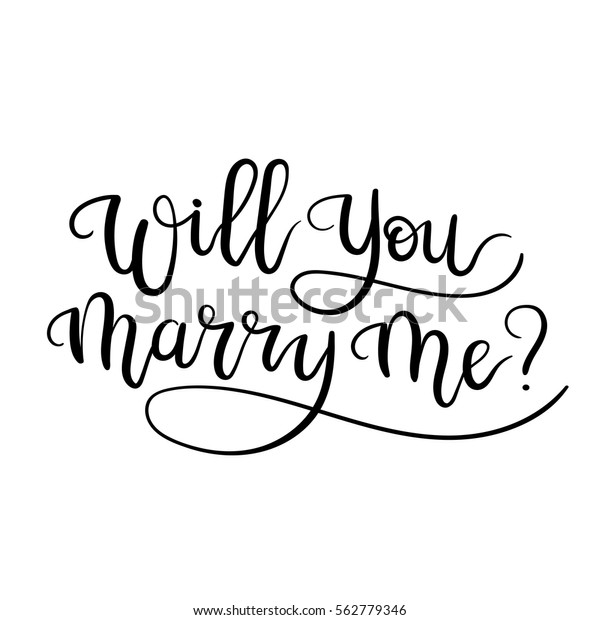 私と結婚してくれ 結婚と結婚の申し込み 手書きの文字 現代の書道 ベクターイラスト のベクター画像素材 ロイヤリティフリー