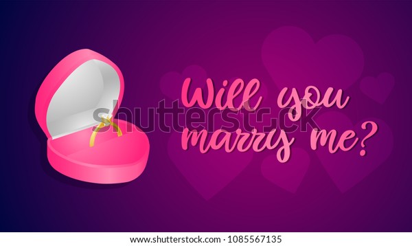 will you marry me notediamond ring in a box\
vector illustration