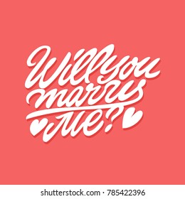 Will you marry me. Premium handmade vector lettering and calligraphy phrase for invitation, greeting card, t-shirt, prints, social media, blogs and posters .Vector illustration.