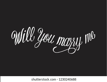 Will you marry me typography design